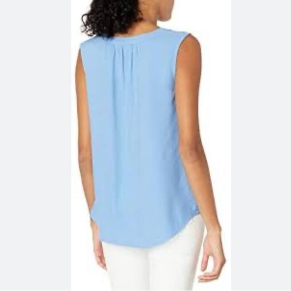 a.n.a A New Approach Blue Sleeveless Long Silky Top Tunic Sz XS - Picture 2 of 10